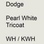 Preview: Dodge, Pearl White Tricoat, WH / KWH.